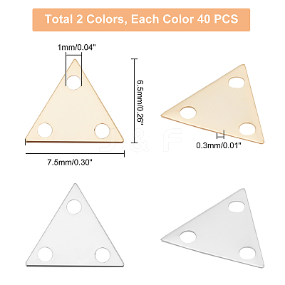 80Pcs 2 Colors Brass Chandelier Component Link KK-PH0001-90-1