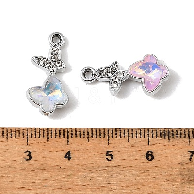 UV Plating Alloy Glass Pendants FIND-K032-39P-1