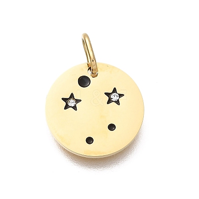 Twelve Constellations 304 Stainless Steel Enamel Pendants STAS-A148-01G-09-1