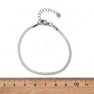 Non-Tarnish 304 Stainless Steel Herringbone Chains Bracelet for Men Women BJEW-D450-01P-03-1