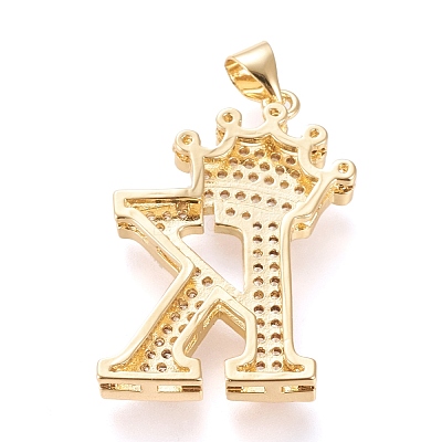 Brass Micro Pave Cubic Zirconia Pendants KK-R138-002K-1