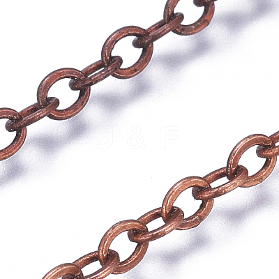 Brass Flat Oval Cable Chains CHC025Y-01-R-1