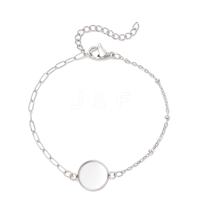 304 Stainless Steel Paperclip Chain Satellite Chain Bracelet Making BJEW-JB13072-02-1