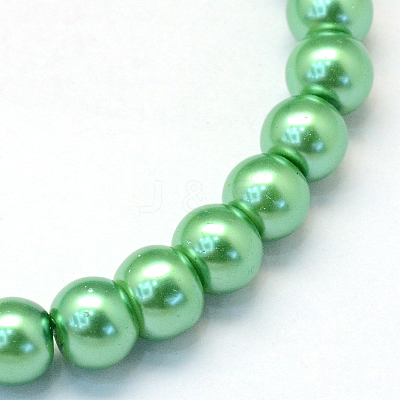 Baking Paint Pearlized Glass Pearl Round Bead Strands HY-Q003-4mm-69-1