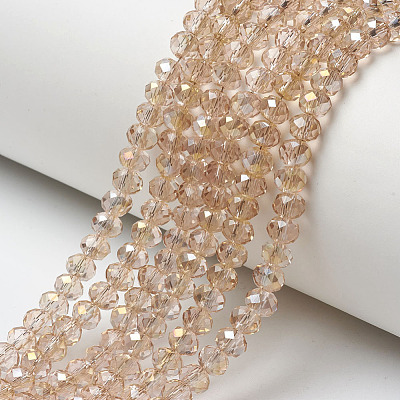 Electroplate Transparent Glass Beads Strands EGLA-A034-T4mm-H04-1