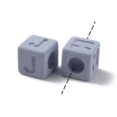Rubberized Style Transparent Acrylic Beads OACR-K007-014C-1