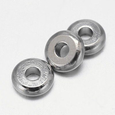 Flat Round Brass Spacer Beads KK-L106B-01-1