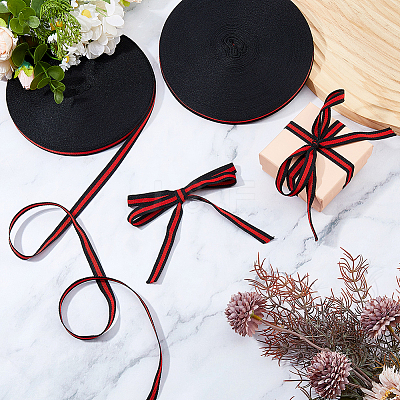 Polyester Stripe Ribbon OCOR-WH0101-165-1