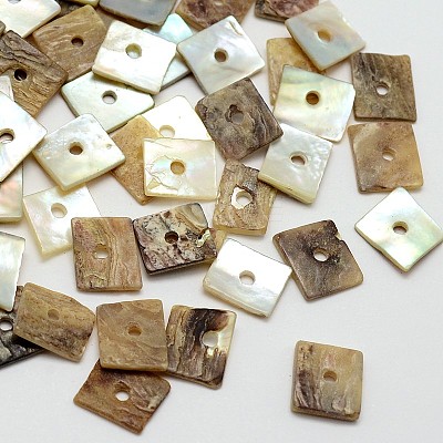 Square Natural Akoya Shell Beads SHEL-N034-02-1