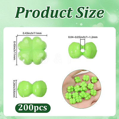 200Pcs Opaque Acrylic Beads OACR-SP0002-40C-1