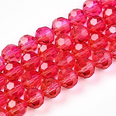 Baking Paint Transparent Glass Beads Strands DGLA-A035-T8mm-A02-1