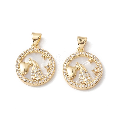 Rack Plating Brass Shell Pendants KK-D087-25G-03-1