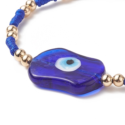 3Pcs 3 Color Evil Eye Lampwork & Glass Seed Braided Bead Bracelets Set for Women BJEW-JB09250-1