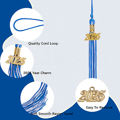Polyester Graduation Tassel Pendant Decorations AJEW-WH20020-078B-1