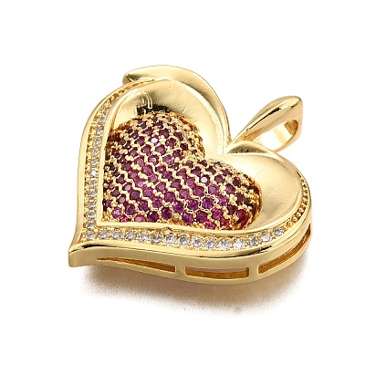 Brass Micro Pave Cubic Zirconia Pendants KK-K401-03G-01-1