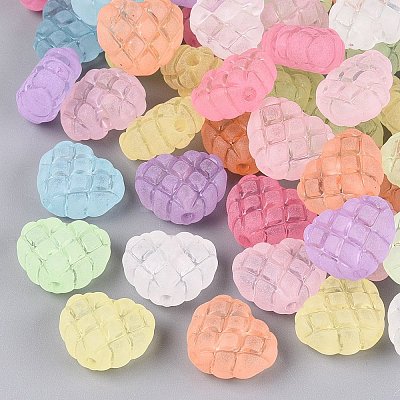 Frosted Transparent Acrylic Beads OACR-Q203-02-1