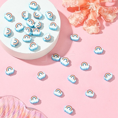 30Pcs Handmade Polymer Clay Beads CLAY-YW0002-26A-1