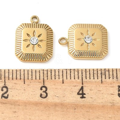 304 Stainless Steel with Rhinestone Charms STAS-Q345-31D-G-1
