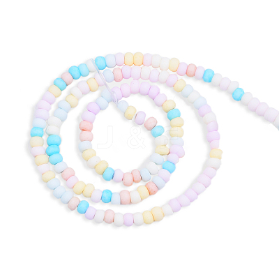Opaque Spray Painted Glass Bead Strands GLAA-N047-07-08-1