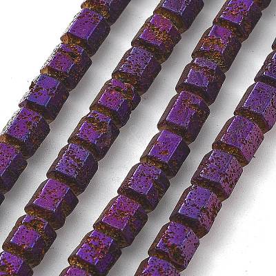 Electroplated Natural Lava Rock Beads Strands G-A251-A01-01I-1