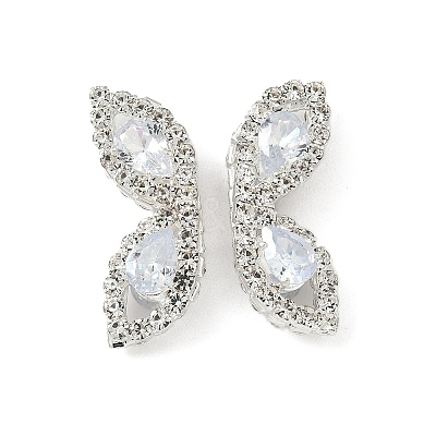Brass Micro Pave Cubic Zirconia Beads KK-S336-09S-C-1