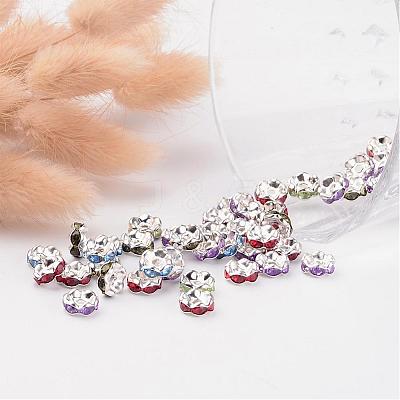 Brass Rhinestone Spacer Beads X-RSB8mm-1