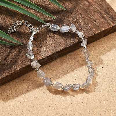 Natural Labradorite Chips Bracelets for Women BJEW-H623-01S-06-1