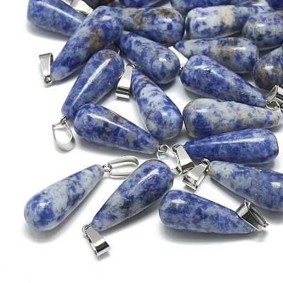 Natural Blue Spot Jasper Pendants X-G-T081-13-1