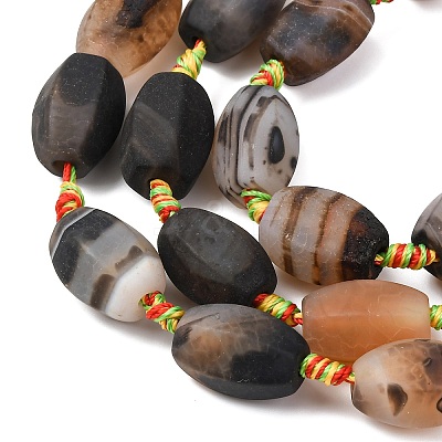 Natural Banded Agate Beads Strands G-F825-D01-02-1