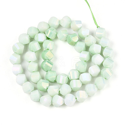 Anti-Tarnish Electroplate Glass Beads Strands GLAA-T025-8mm-14E-1