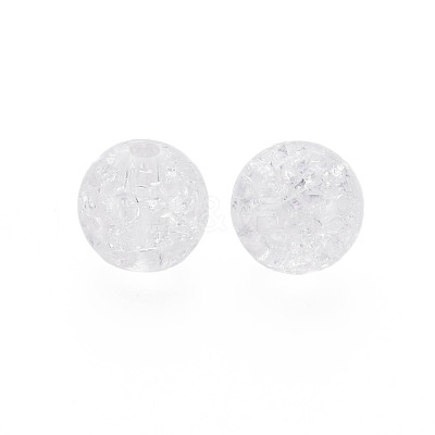 Transparent Crackle Acrylic Beads MACR-S373-66B-N12-1