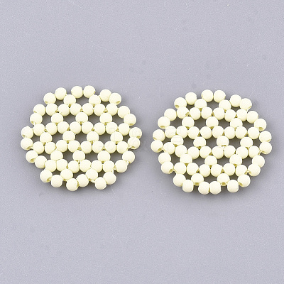 Spray Painted Acrylic Woven Beads FIND-T044-29E-1