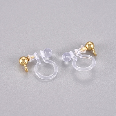 304 Stainless Steel and Plastic Clip-on Earring Findings STAS-G225-27G-1