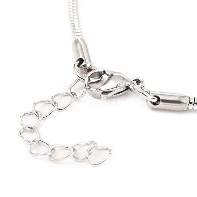 Tarnish Resistant Unisex 304 Stainless Steel Round Snake Chain Bracelets BJEW-H541-02B-P-1