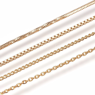 Long-Lasting Plated Brass Chain Necklaces NJEW-MSMC002-14G-NF-1