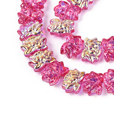 Baking Paint Electroplate Transparent Glass Beads Strands EGLA-N020-04B-1