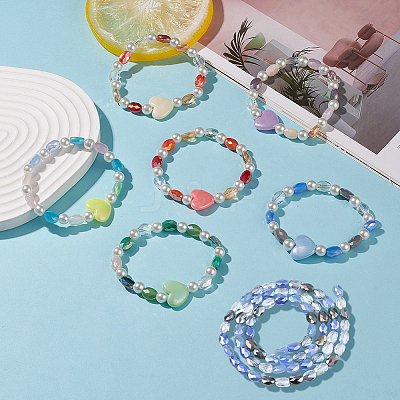 3 Strands Electroplate Glass Beads Strands EGLA-PA0001-25B-1