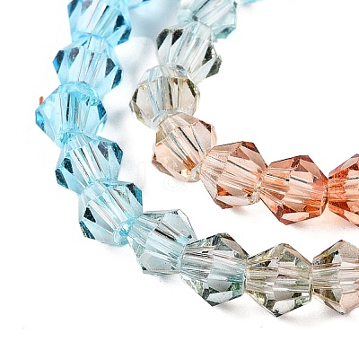 Gradient Color Baking Paint Glass Bead Strands DGLA-A039-T6mm-A016-1