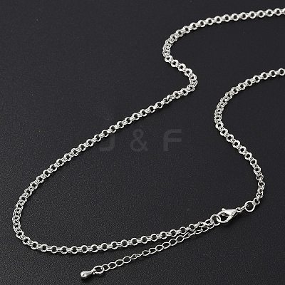Brass Double Link Chains Necklaces for Women NJEW-D302-37P-1