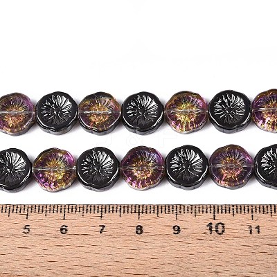 Half Electroplate Baking Paint Glass Beads Strands EGLA-K061-11A-AB11-1