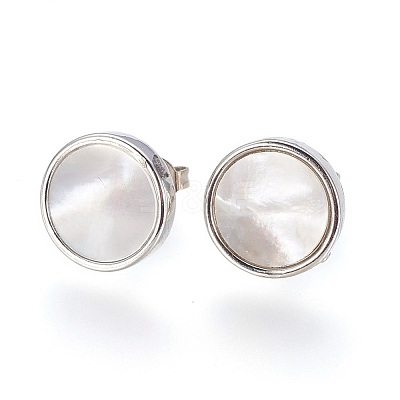 Brass Stud Earrings EJEW-E252-07-1