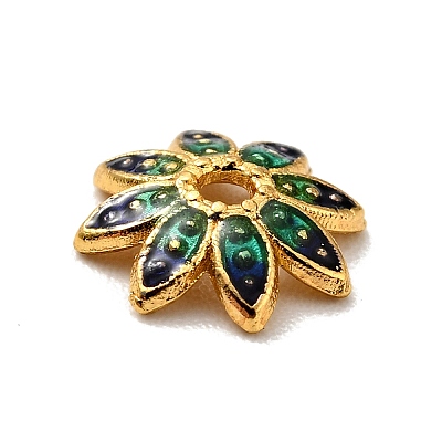 Multi-Petal Alloy Enamel Bead Caps X-FIND-G029-02G-1