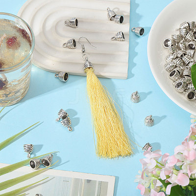 100Pcs Tibetan Style Alloy Cord Ends TIBEP-CA0010-23-1