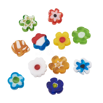 Handmade Millefiori Glass Bead Strands X-LAMP-J035-8mm-M-1