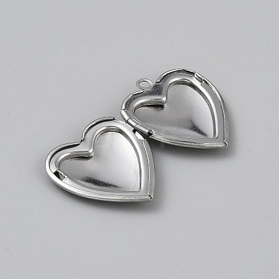 316 Surgical Stainless Steel Locket Pendants STAS-WH0044-75P-1