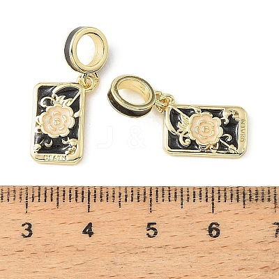 Brass Enamel European Dangle Charms KK-CBA6938-14G-01-1