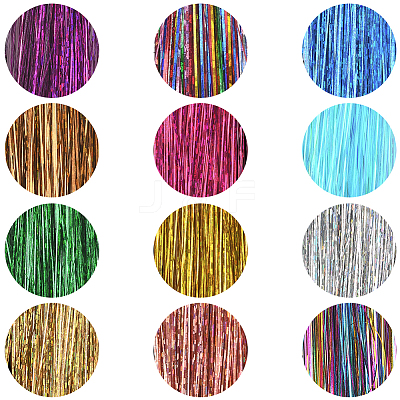 12Pcs 12 Colors Laser PET Hair Wig OHAR-SP0001-05A-1
