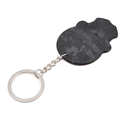 Plastic Pendant Keychain SKUL-PW0002-060E-1