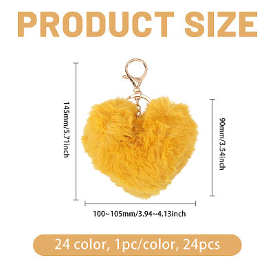 24Pcs Cloth Plush Keychains KEYC-WH0038-68-1