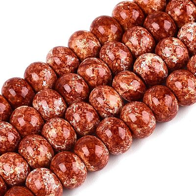 Opaque Baking Paint Glass Beads Strands GLAA-Q110-03A-12-1
